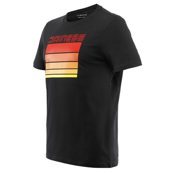 DAINESE STRIPES T-SHIRT BLACK/RED TEE