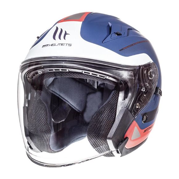 HELMET JET MT HELMETS AVENUE SV CROSSROAD MAT BLUE/RED/WHT
