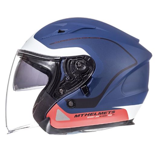 HELMET JET MT HELMETS AVENUE SV CROSSROAD MAT BLUE/RED/WHT