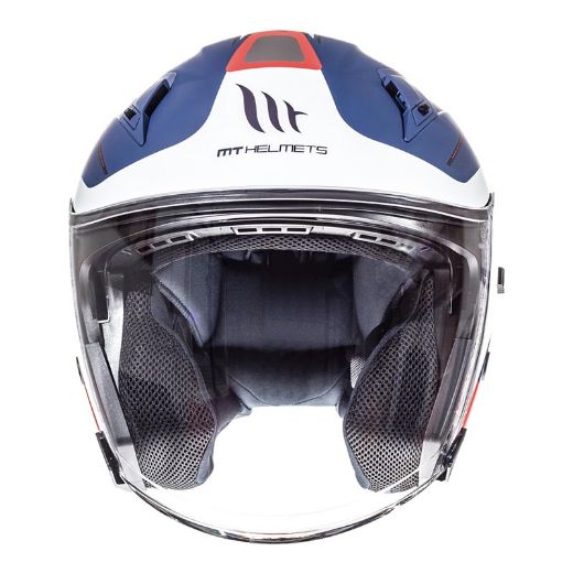 HELMET JET MT HELMETS AVENUE SV CROSSROAD MAT BLUE/RED/WHT