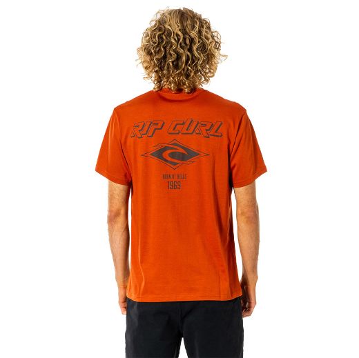 RIPCURL FADEOUT ICON TEE RED DIRT