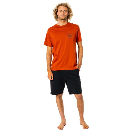 RIPCURL FADEOUT ICON TEE RED DIRT