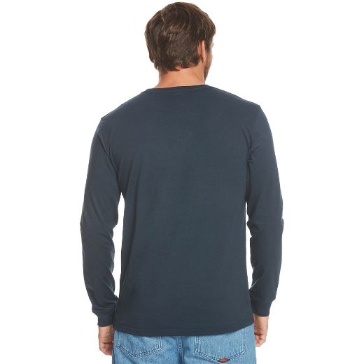 Αντρικές μακρυμάνικες μπλούζες QUIKSILVER CIRCLED SCRIPT αντρική μπλούζα Navy Blazer μπλε