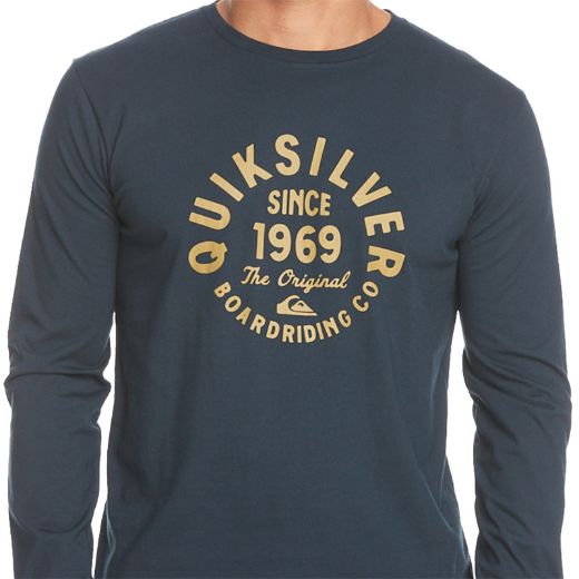 αντρική μπλούζα QUIKSILVER CIRCLED SCRIPT Navy Blazer μπλε