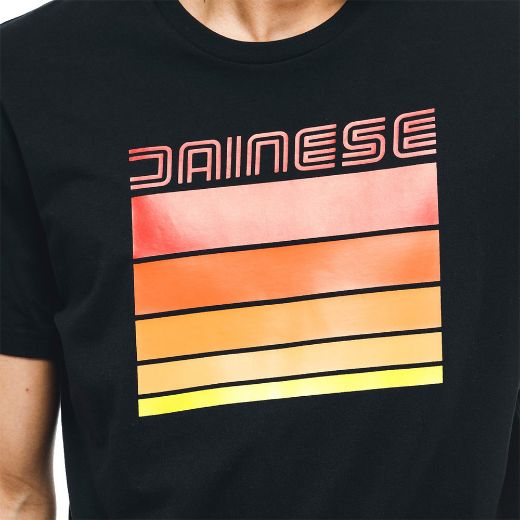 DAINESE STRIPES T-SHIRT BLACK/RED TEE
