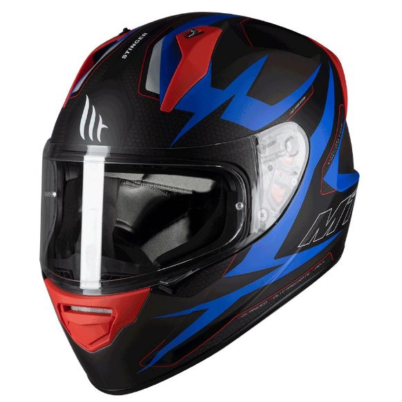 Full-Face Κράνος MT STINGER POWERED D7 MATT BLUE Μηχανής