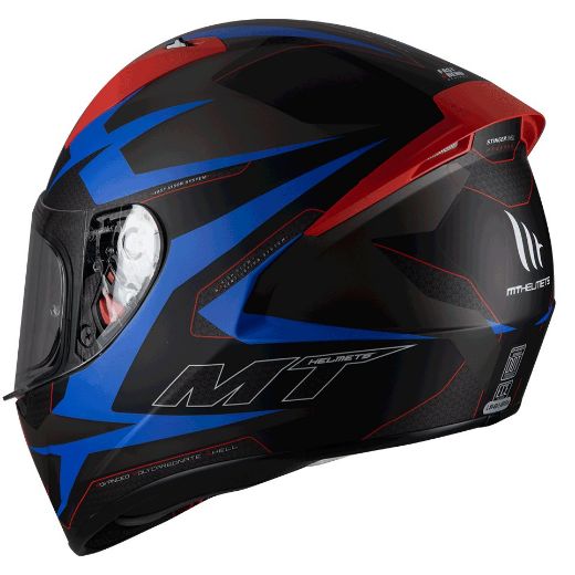 Full-Face Κράνος MT STINGER POWERED D7 MATT BLUE Μηχανής