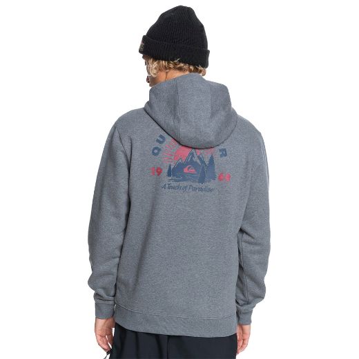 QUIKSILVER BIG LOGO SNOW WATER REPELLENT HOODIE HEATHER GREY