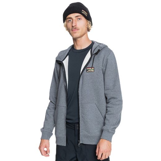 QUIKSILVER BIG LOGO SNOW WATER REPELLENT HOODIE HEATHER GREY