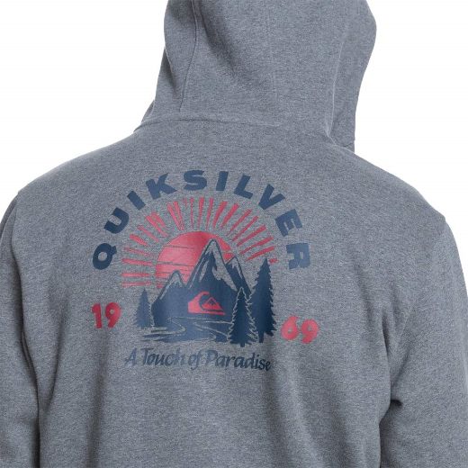 QUIKSILVER BIG LOGO SNOW WATER REPELLENT HOODIE HEATHER GREY