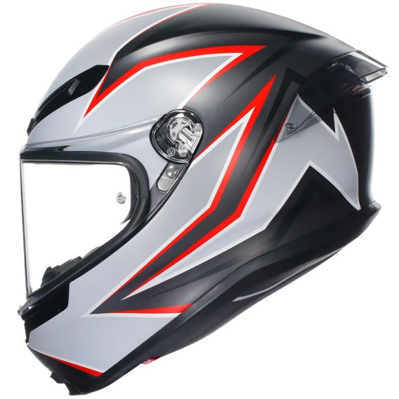 Μηχανής Full-Face Κράνη AGV K6 S FLASH MATT BLACK/GREY/RED Χανιά