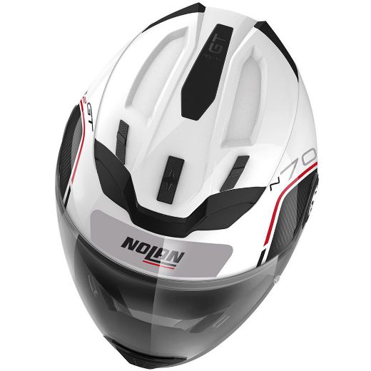 Crossover Κράνη μηχανής NOLAN N70-2 GT FLYWHEEL N-COM 53 METAL WHITE