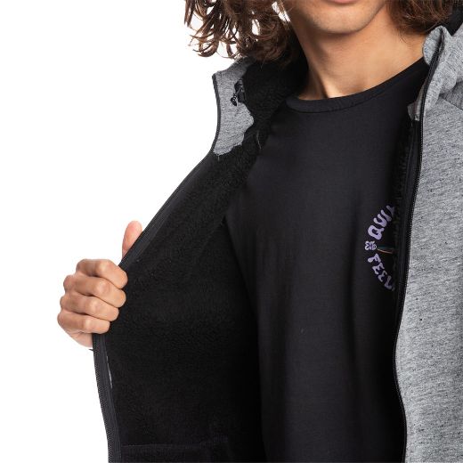 QUIKSILVER KUROW ZIP LIGHT GREY HEATHER