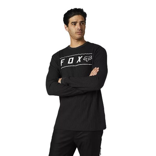 Αντρικές μακρυμάνικες μπλούζες FOX PINNACLE Ισοθερμικές μπλούζες BLACK WHITE μαύρο