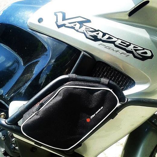 MOTO DISCOVERY 0008-04 BLACK CRASH BAR BAGS FOR HONDA VARADERO XLV-1000 2003-2006 WITH KAPPA/GIVI CRASH BARS