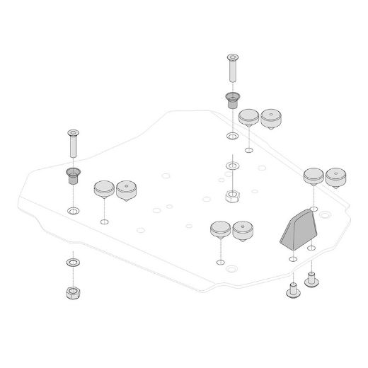 TOPCASE BASE ADAPTERS SW-MOTECH for MONOKEY topcases on STEEL RACK Chania