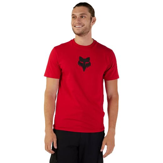 Ανδρικές Κοντομάνικες Μπλούζες FOX HEAD PREMIUM Ανδρική Μπλούζα Flame Red κόκκινο