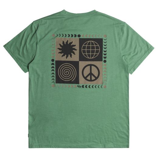Ανδρικές Κοντομάνικες Μπλούζες QUIKSILVER PEACE PHASE Ανδρική Μπλούζα FROSTY SPRUCE πράσινο