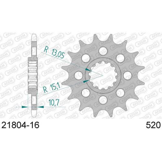 AFAM 1821804-16 FRONT SPROCKET 520-16 STEEL FOR YAMAHA YZF-R1 2005