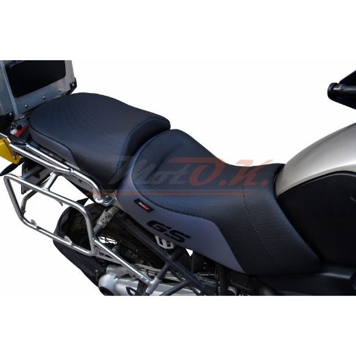 MOTO.K COMFORT SEAT + EMBROIDERY LOGO + PROSTATE SPACE FOR BMW R1200GS BLACK/GREY