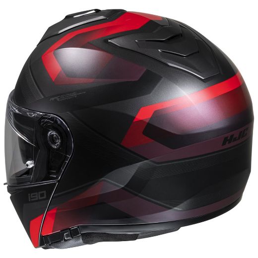 Ανοιγόμενα Flip-Up Modular Κράνη HJC I-90 σπαστό Κράνος μηχανής LARK MC21SF Black Red μαύρο κόκκινο