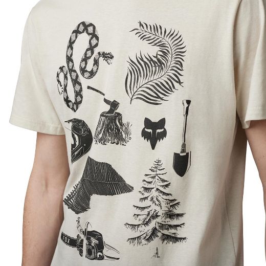 κοντομάνικα T-Shirt FOX TRACK BEAST premium Vintage White άσπρο