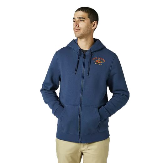 FOX AT BAY ZIP HOODIE DARK INDIGO
