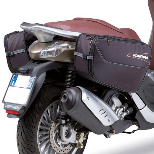 Σετ πλαϊνές βαλίτσες μηχανής KAPPA LH202 σαμάρια 25L υφασμάτινες πλαϊνές βαλίτσες μαύρο