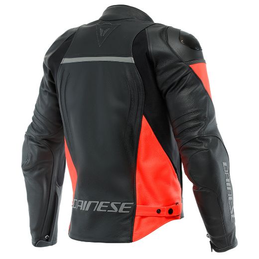 Σπορ Δερμάτινα Μπουφάν Μηχανής DAINESE RACING 4 black fluo-red μαύρο κόκκινο