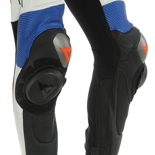 DAINESE MISANO 2 D-AIR PERF. 1PC LEATHER SUIT BLACK-MATT/WHITE/BLUE-LIGHT