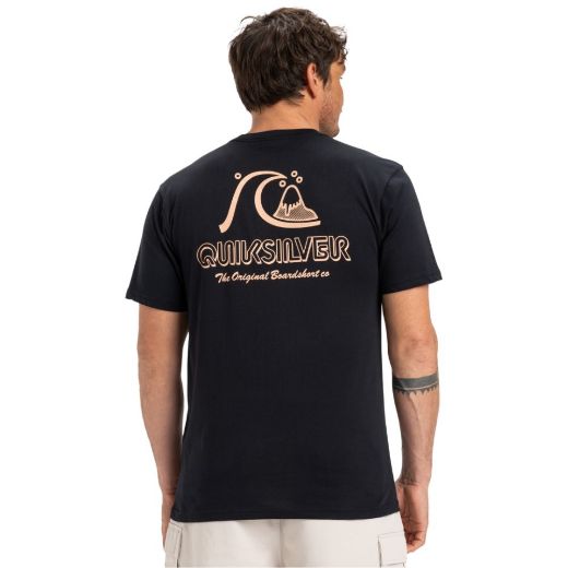 κοντομάνικες μπλούζες quiksilver evo original black μαύρο