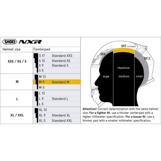 SHOEI NXR/NXR2 TYPE-E INNER LINER