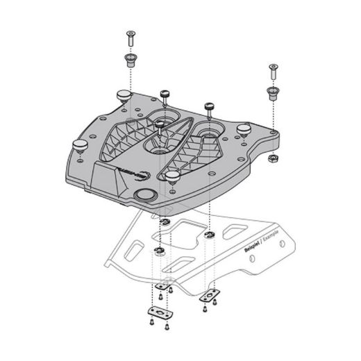 TOPCASE BASE ADAPTERS SW-MOTECH for MONOKEY topcases on ALU-RACK chania