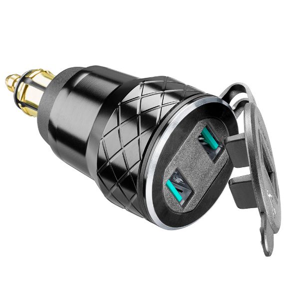 INTERPHONE 2xUSB 12V DIN TO USB ADAPTER 4.2A