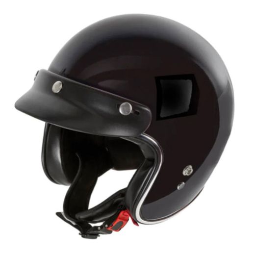 Motorcycle vintage retro helmet Garibaldi G02X glossy black Chania