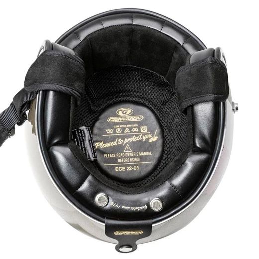 Garibaldi G02X ρετρό κράνη glossy black Χανιά