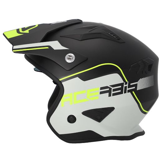 Jet Κράνη ACERBIS ARIA JET Καλοκαιρινό Ανοιχτό Open Face κράνος σκούτερ BLACK FLUO YELLOW μαύρο κίτρινο