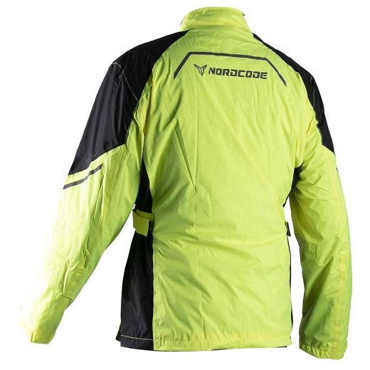 αδιάβροχα μπουφάν μηχανής NORDCODE STORM πάνω αδιάβροχο τζάκετ φλούο κίτρινο μαύρο