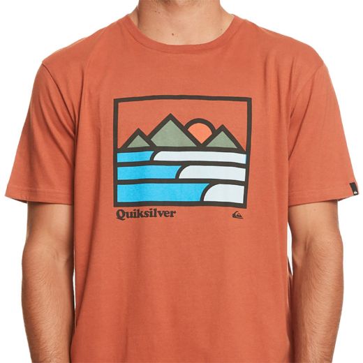 Ανδρική Μπλούζα QUIKSILVER LANDSCAPE LINES Κόκκινο