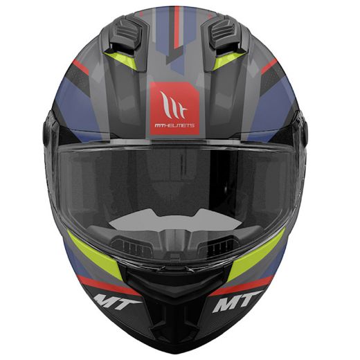 full-face κράνη μηχανής MT STINGER 2 κράνος ECE 22.06 CHESTE B7 μαύρο γκρι μπλε ματ