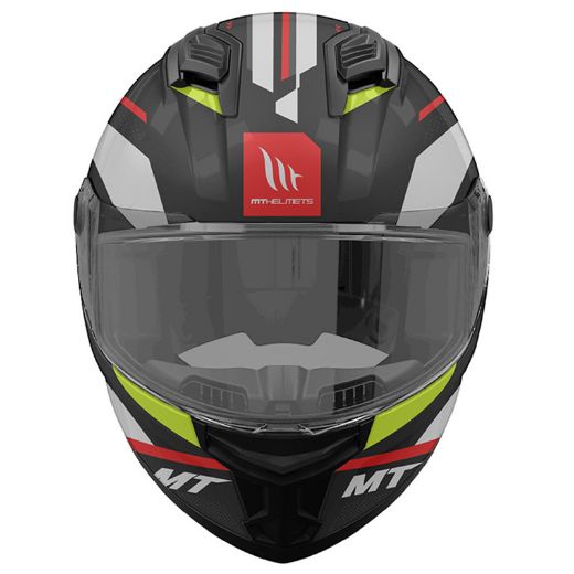 full-face κράνη μηχανής MT STINGER 2 κράνος ECE 22.06 CHESTE C0 μαύρο άσπρο φλούο κίτρινο ματ