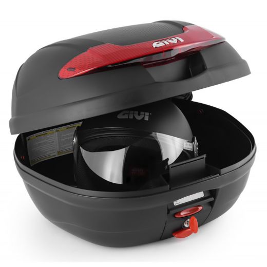 Scooter μπαγκαζιέρα μηχανής Givi E340 Vision 34L με κόκκινα ανακλαστικά Χανιά