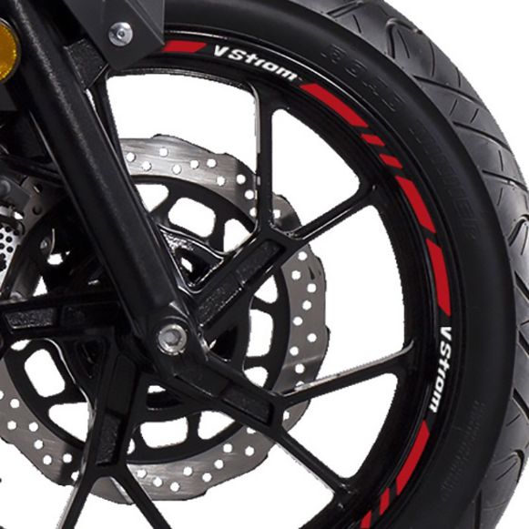 MOTO DISCOVERY 002436 RED/WHITE RIM STICKERS FOR SUZUKI V-STROM DL-650/1000