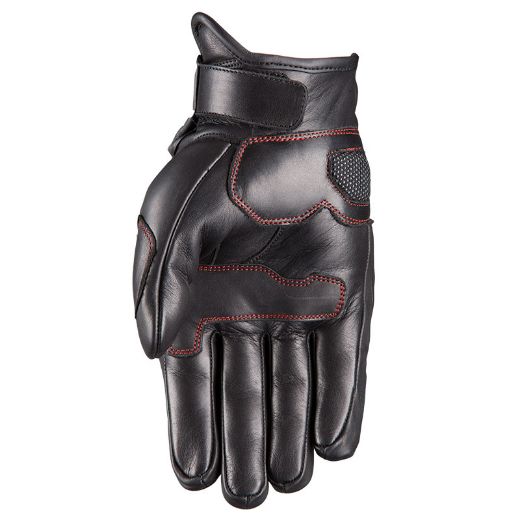 Motorcycle summer leather gloves Nordcode GT-Carbon black/red chania