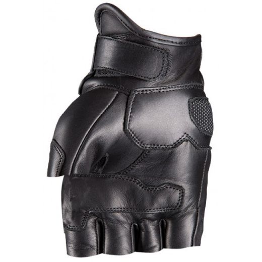 Motorcycle summer leather gloves Nordcode GT-Short (no fingers) black Chania