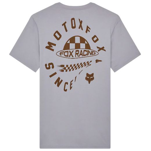 ανδρικές κοντομάνικες μπλούζες fox planet moto premium ανδρική μπλούζα γκρι steel grey