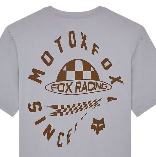 κοντομάνικες μπλούζες fox planet moto premium γκρι steel grey