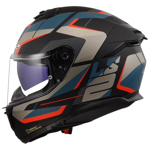 full-face κράνη μηχανής LS2 STREAM II ECE 22.06 κράνος ROAD MATT BLACK BLUE