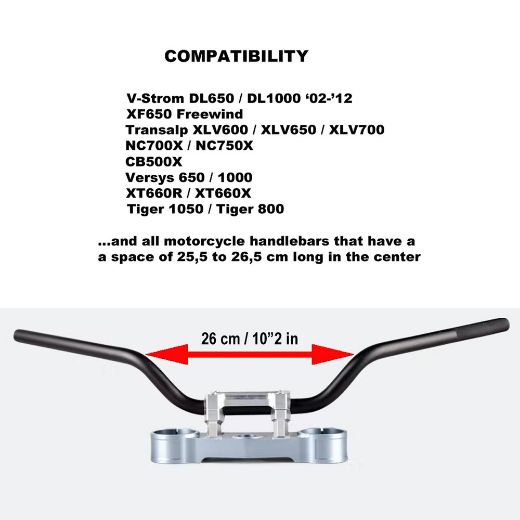 MOTO DISCOVERY Universal Handlebar Crossbars 26cm black