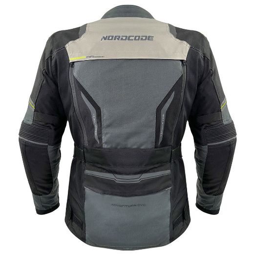 Μπουφάν μηχανής 4 Εποχών NORDCODE ADVENTURE EVO 24 αδιάβροχο σκούρο γκρι μαύρο